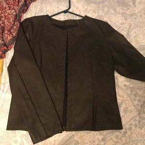 Leathery jacket, olive colored, from Venice